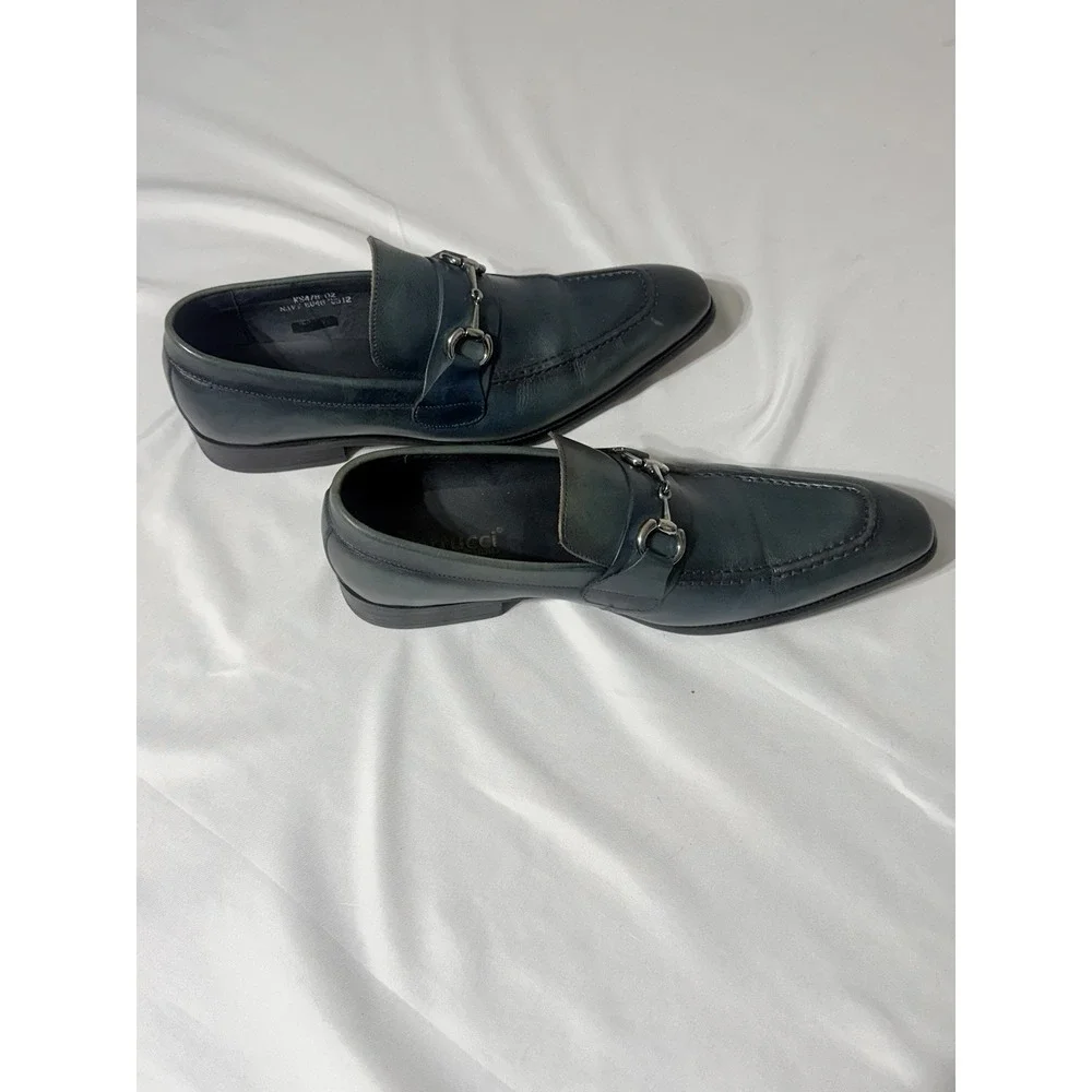 Carrucci Blue/Green Horsebit Buckle Loafer KS4/8-02 Size 12